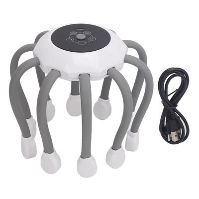 Electric Scalp Massager 10 Claws 5 Modes 360 Degree Vibration Head Massager with Timing White Type
