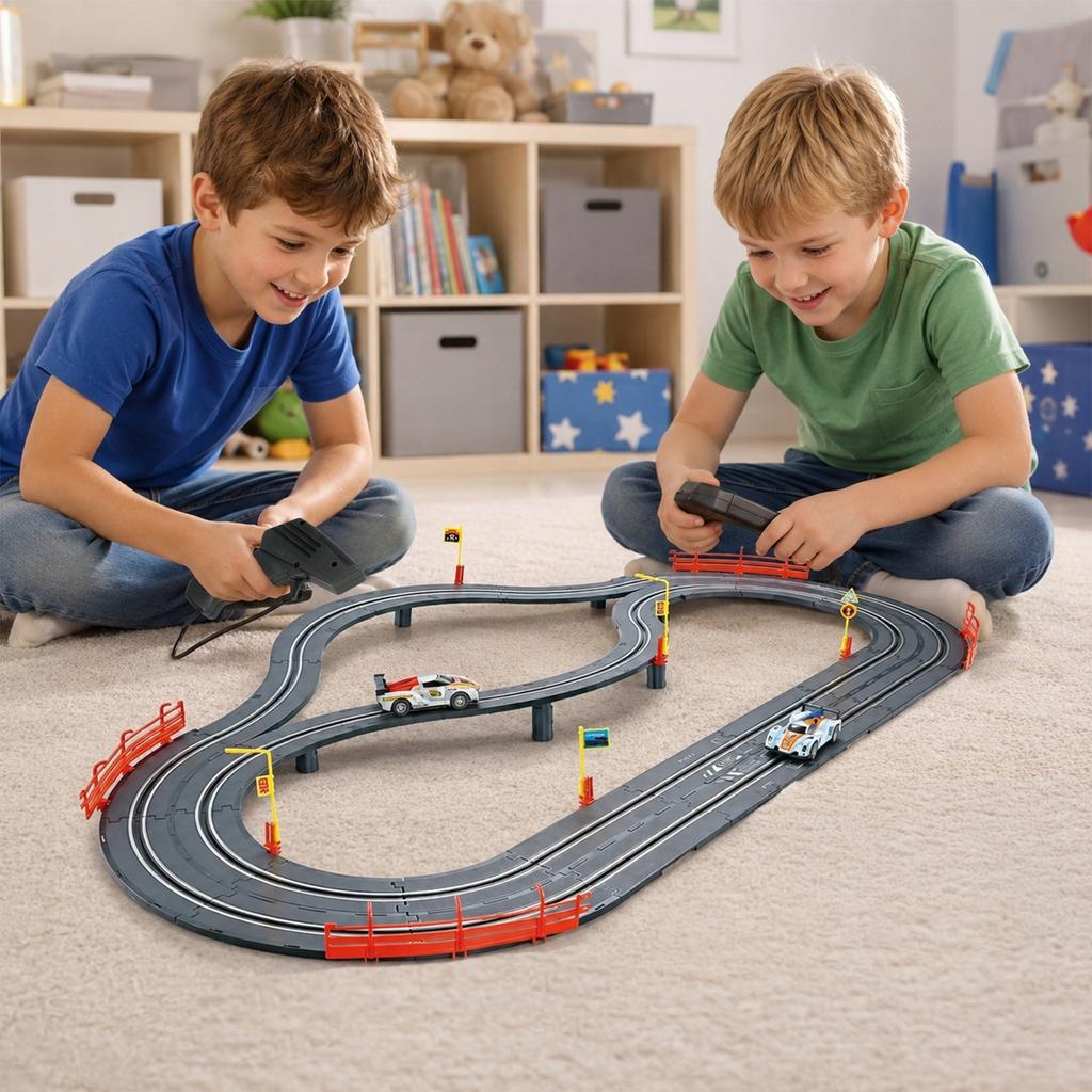 [5] Electric car race track 2x cars 2x remote control 300cm Z3400