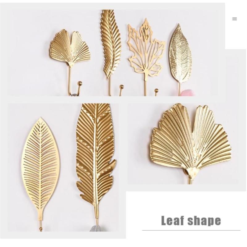 Leaf Design Wall Hooks Multi-Function Towel Holder Sundries Organizer Iron Art Coat Hook for Bathroom Bedroom Kitchen Decor