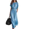 2026 new summer European and American chiffon waist collection elegant exquisite long dress