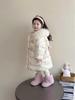 2025 Winter Girls' Mid-Length Down Jacket - Cute Hooded White Duck Down Coat