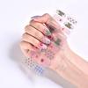 24Pcs Geometric Plaid Resistant Pattern Stickers Solid Color Nail Flower UV Gel Nail Patch