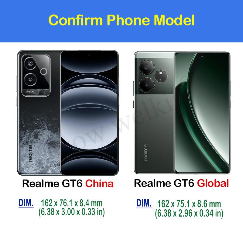 Transparent Silicone Case For Realme GT 7 6 6T 7T GT7 Pro GT7T GT6T PC Back TPU Bumper Shockproof Clear Phone Cases Cover