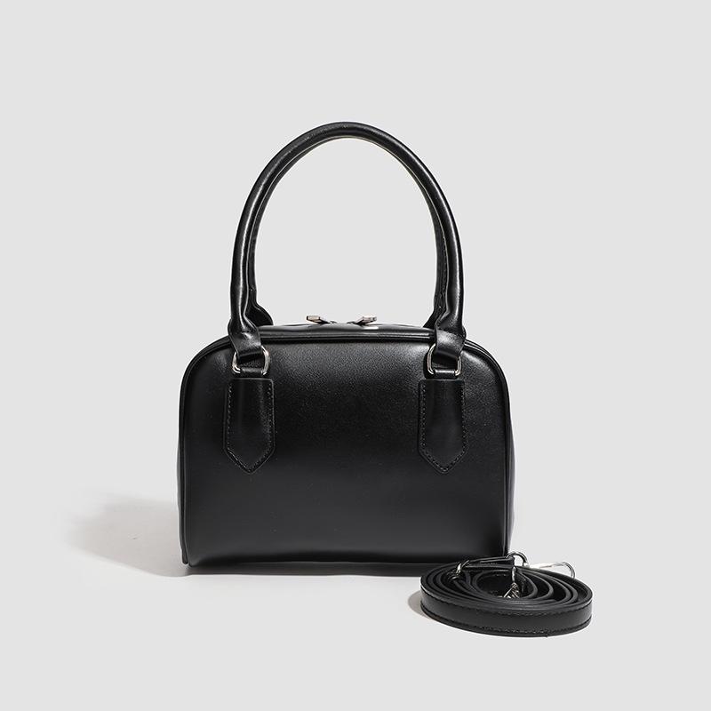 Niche design new black pink contrasting color small square bag bowling handbag small bag commuter bag female