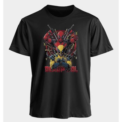 Męskie i Damskie T-shirty Deadpool Wolverine Lato Amerykańska Wiosna i Jesień Podstawowe Sportowe Punkowe Oversize z Krótkim Rękawem