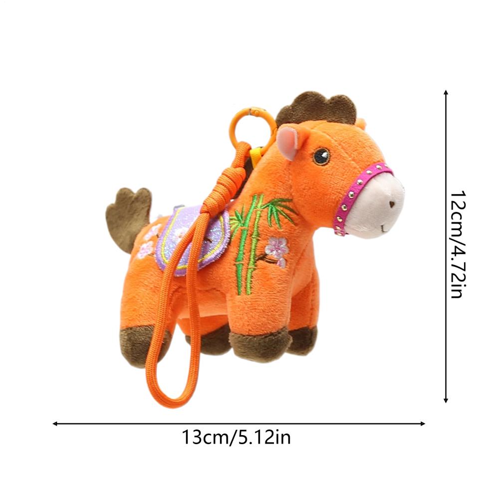 Horse Ornament Keychain Soft Plush Horse Purse Charm Lunar Year Of The Horse Ornament Plush Horse Keychain Horse Year Keychain оранжевый