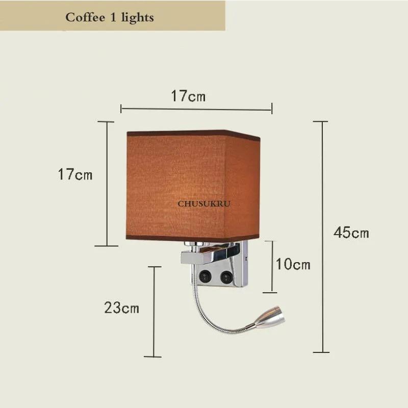 

Новый светодиодный персонализированный креативный европейский настенный светильник для гостиничного номера с зарядкой через USB, настенный светильник у кровати, настенный светильник для спальни Without light bulb&Coffee