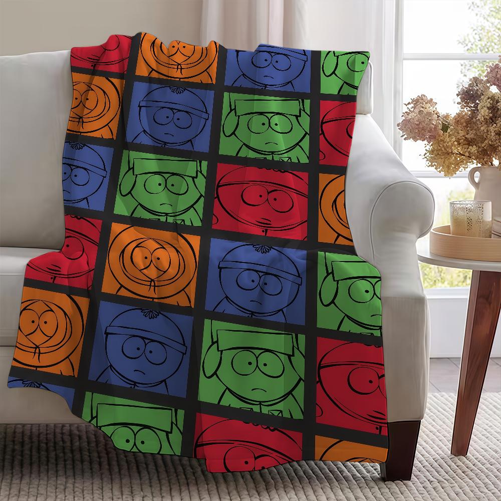 S-SOUTHS P-PARKS Coperta Plaid Super Accogliente Peluche Soggiorno CARTONE Animato Divano Divanetto Regali di Compleanno Infantili