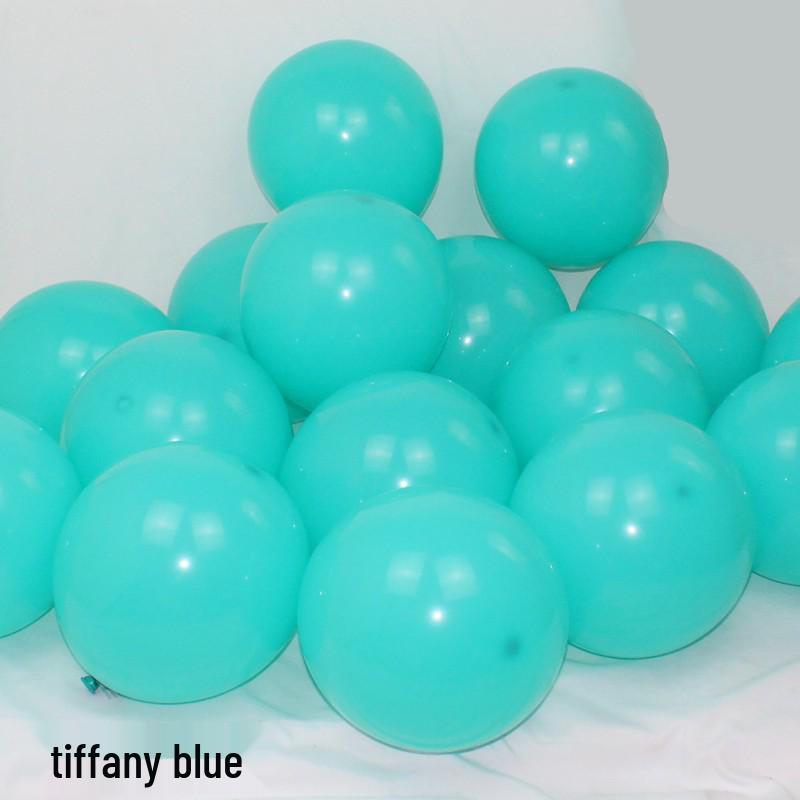 10-Inch Thickened Latex Blue & Chrome Metal Decorative Balloon Set