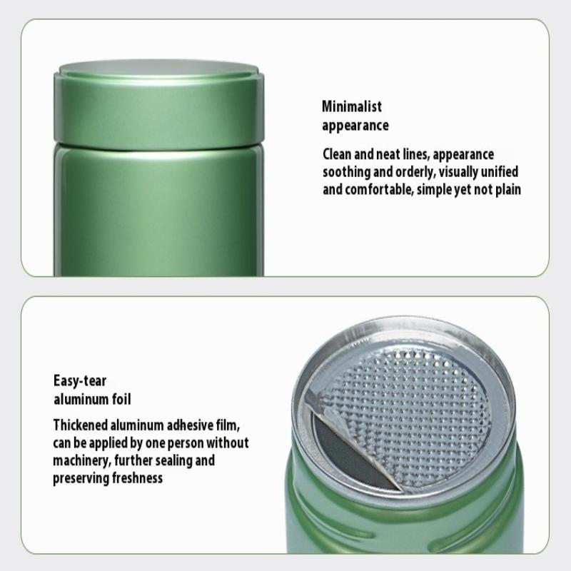 Airtight Tinplate Tea Canister Storage Container For Leaf Tea Bags Matcha Powder Sealed Pantry Organizer Kitchen Tea