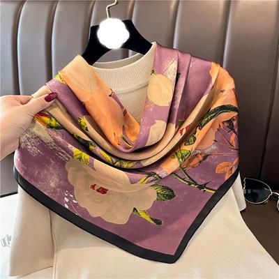 90 cm Reise-Sonnenschutz, vielseitiger großer quadratischer Schal, Schal, Kopftuch, Nackenschutz, Schal-Dekoration für alle Jahreszeiten