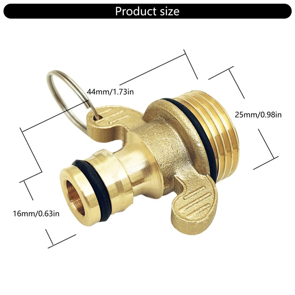 Brass Two Ears/45 Degree Elbow Water Hose Adapter Water Hose Connector Simple Installs for Boats Stress Frees Connection
