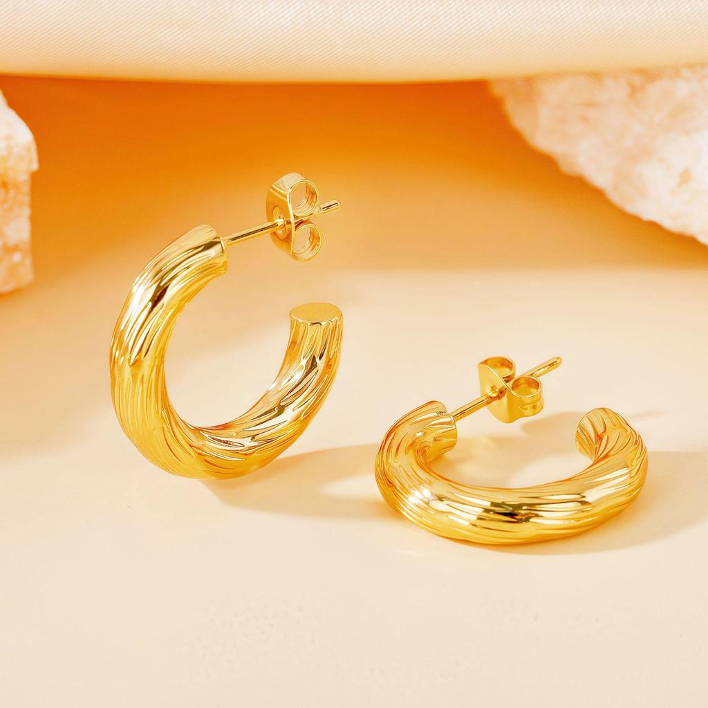 2025 Trendy Large Titanium Steel Hoop Earrings for Women - Exaggerated, High-End, Colorfast Design