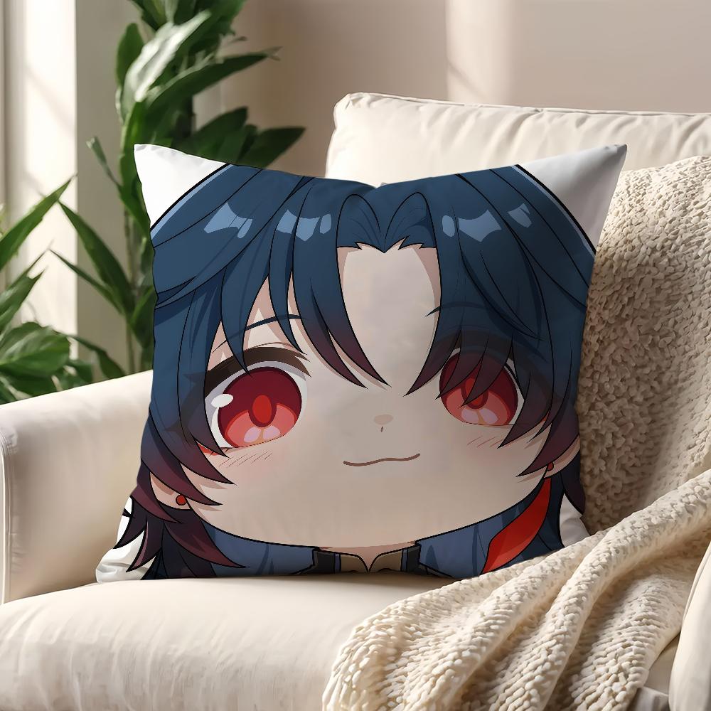 Honkai Star Rail face Cute Q-version w cushion cover Pillow Cover Decoration Room Home Sofa living Office Car Nordic Simplicity