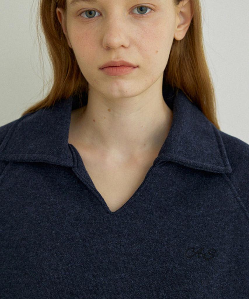 Aejeuipeu Lovin' Collar Sweatshirt (Navy)