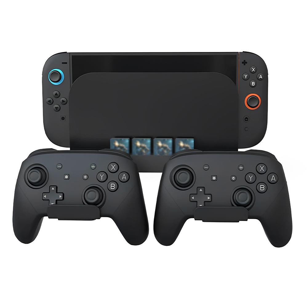 Console Holder Stand with 8 Game Card Holders and Controller Hooks Storage Organizer for Nintendo Switch2 Game Accessories