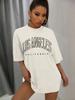 Los Angeles Letter Print Crew Neck Sports T-shirt. Short S