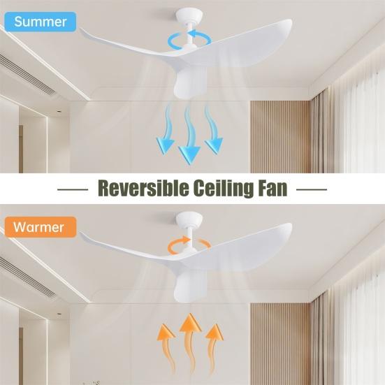 Ventilateur de Plafond 38 Pouces sans Lumière, Ventilateurs de Plafond Modernes Intérieur Extérieur avec Moteur à Courant Continu Télécommande pour Chambre, Salon
