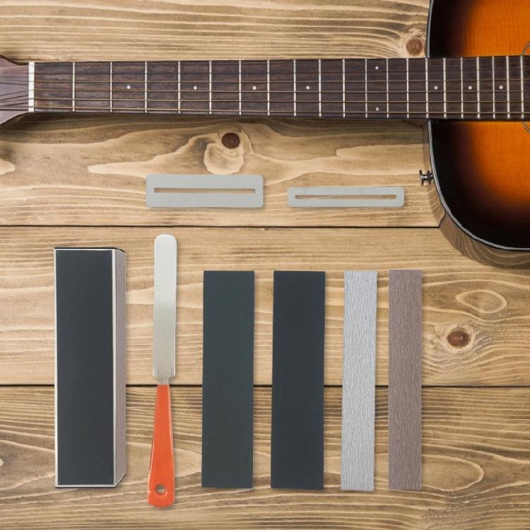 Professional Fret Leveling System with Adjustable Grit Sandpaper Guitar Maintenance Tool for Electric Bass Guitar Repair