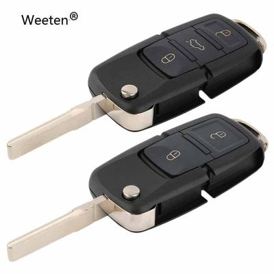 2 3 Buttons Flip Car Key Shell For VW Golf 4 5 MK6 Passat B5 B6 Polo Touran For Skoda Seat Car Key Fob With Blade Blade