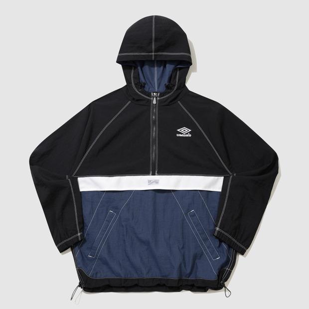 Umbro Crispy Taslan Long Sleeve Hooded Anorak Navy (Uq323Cwt91) (A Type)