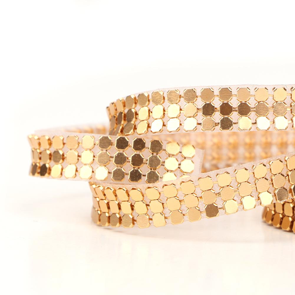 1.5m 3 Rows Hotfix Aluminum Mesh Rhinestones Ribbon Sewing Strass Trim Clothing Accessories