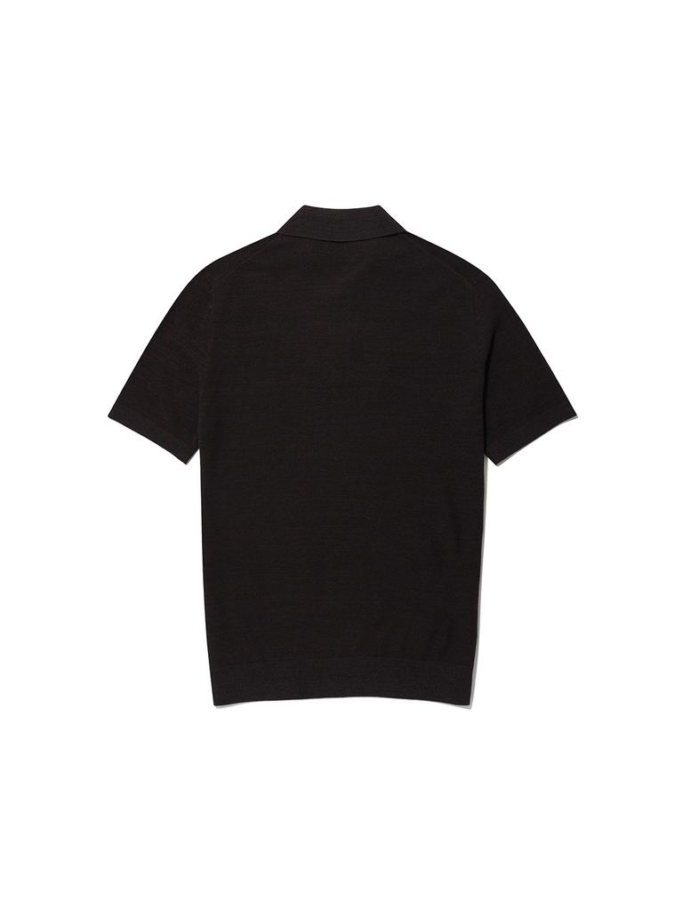 OLZEN Men'S Slub Pique Collar Short Sleeve Tee_Zbg3Et1271Br