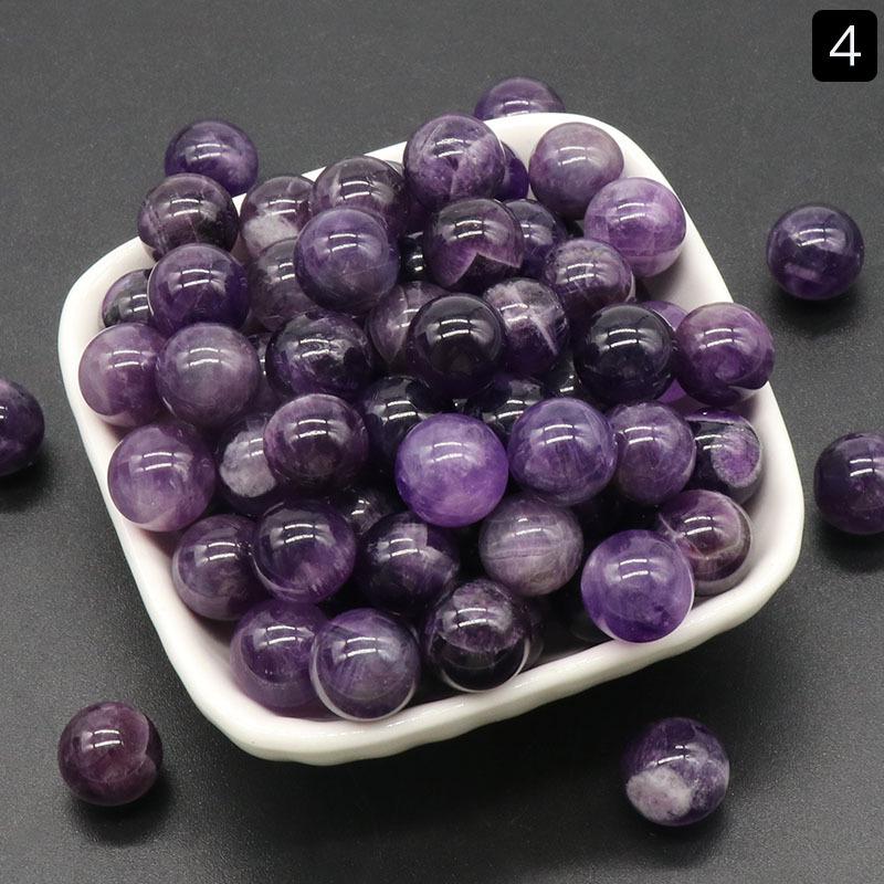 1189-12MM Natural Round Crystal Stone Bead, No Hole, Mini Small Ball for DIY Jewelry and Crafts