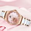 Fashionable and Elegant High-end Women's Watch Hollow Fully Automatic Mechanical Watch Ceramic with Waterproof Trendy Women's Watch