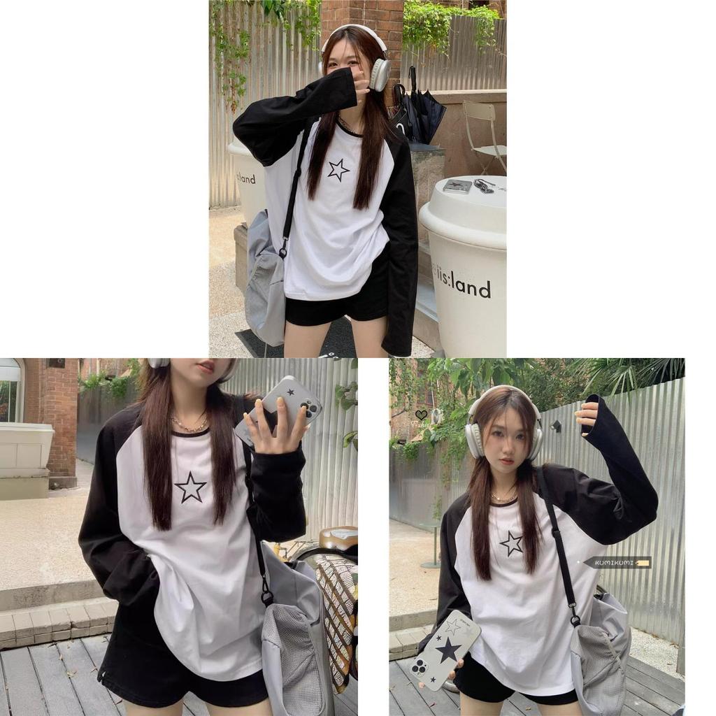 Casual Star Embroidered T Shirt For Women With Rayon Polyester Blend Spring