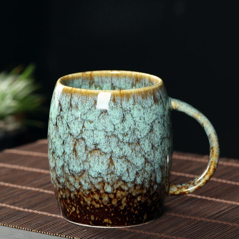 Japanese Style Coffee Cup Creative High-Capacity Kiln Change Ceramic Cup Vintage Household Office Drinkware Milk Mug Water Cup