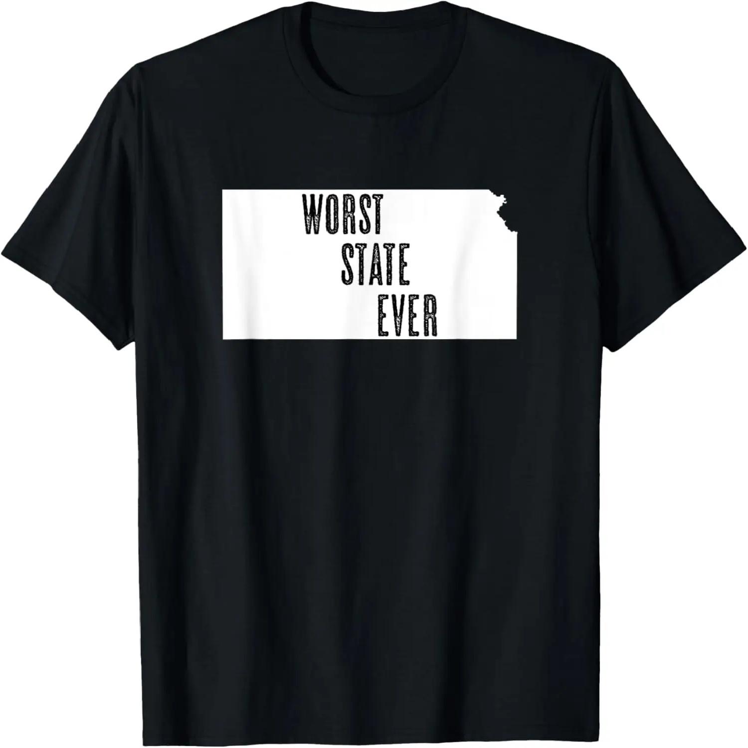 KANSAS - Worst State Ever _ KS Sucks - Funny Graphic T-Shirt S чёрный
