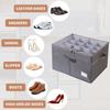 Shoe Storage Box 16-grid Shoe Box Multi-function Shoe Storage Box Transparent Storage Box Folding Shoe Box