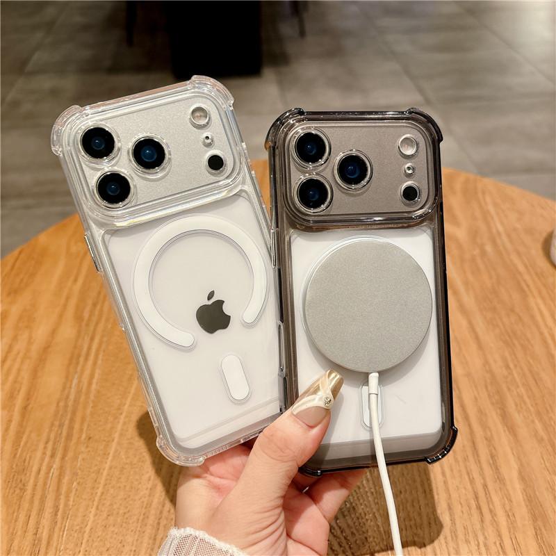 New Magnetic Wireless Charge For Magsafe Case for iPhone 17 16 15 14 13 12 11 Pro Max Plus Air Shockproof Transparent Cover