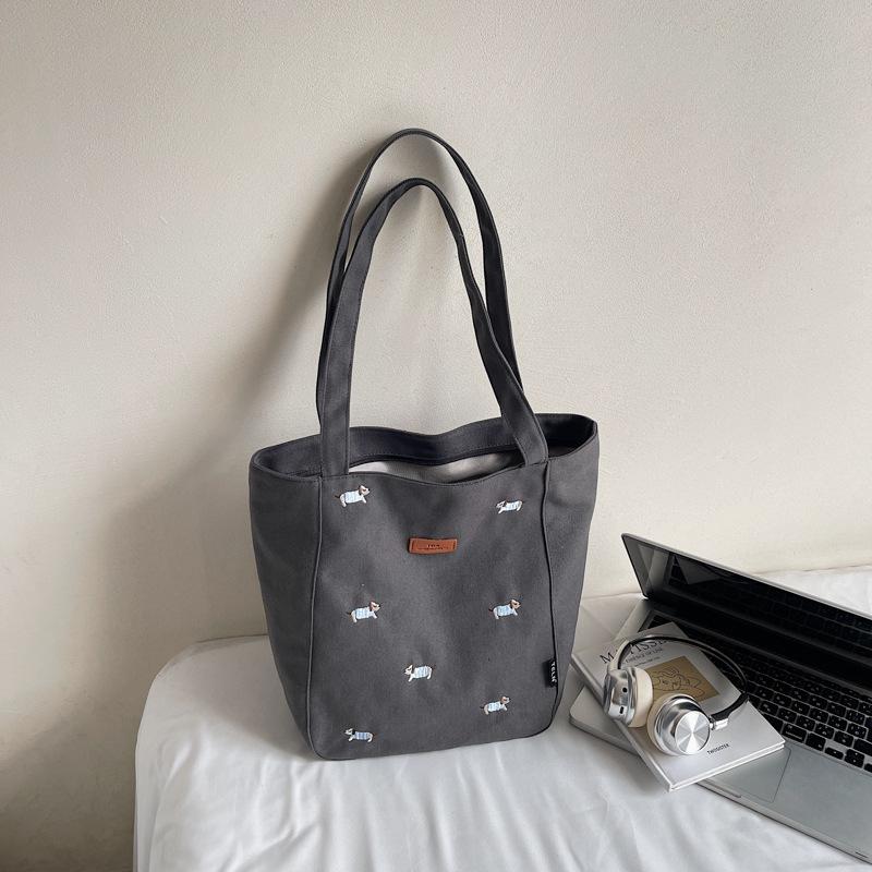 Холщовая сумка большой вместимости, женская модная сумочка, простая повседневная студенческая сумка через плечо, сумка-тоут