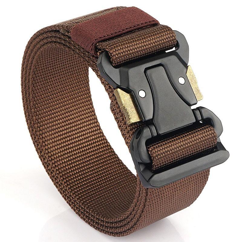 

Military Fans Quick Release 3.8cm Men s Multifunctional Training Outdoor Belt Cobra Buckle Nylon 125cm коричневий