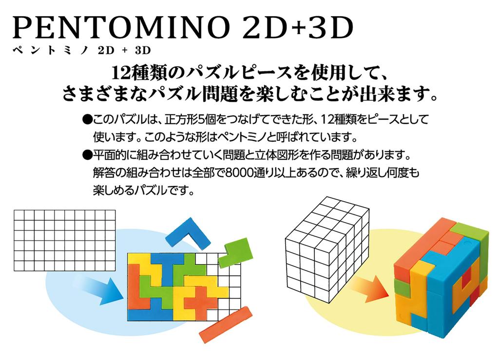 HANAYAMA Pentomino 12x15x3cm Katsunou 2D+3D
