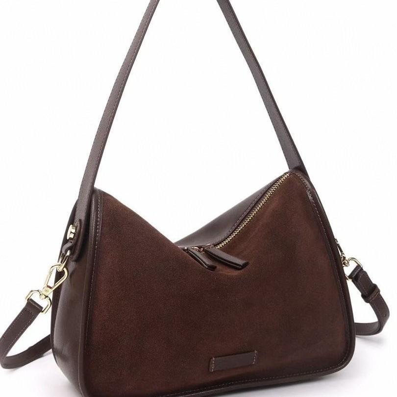 Velvet cowhide messenger bag autumn and winter new women's bag fashionable retro style large capacity shoulder messenger bag