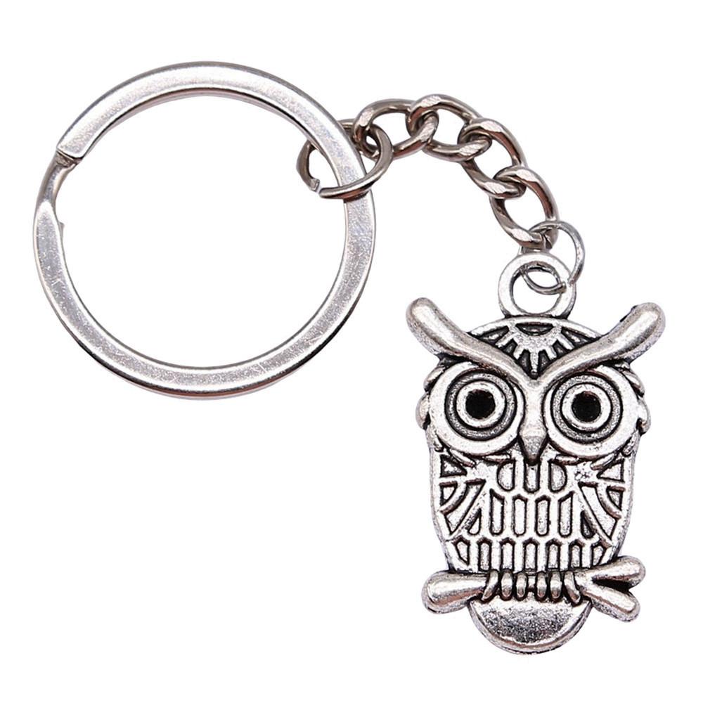 Pfauen Emaille Charms Eulen Schlüsselanhänger Vogel Anhänger Schlüsselring 28mm