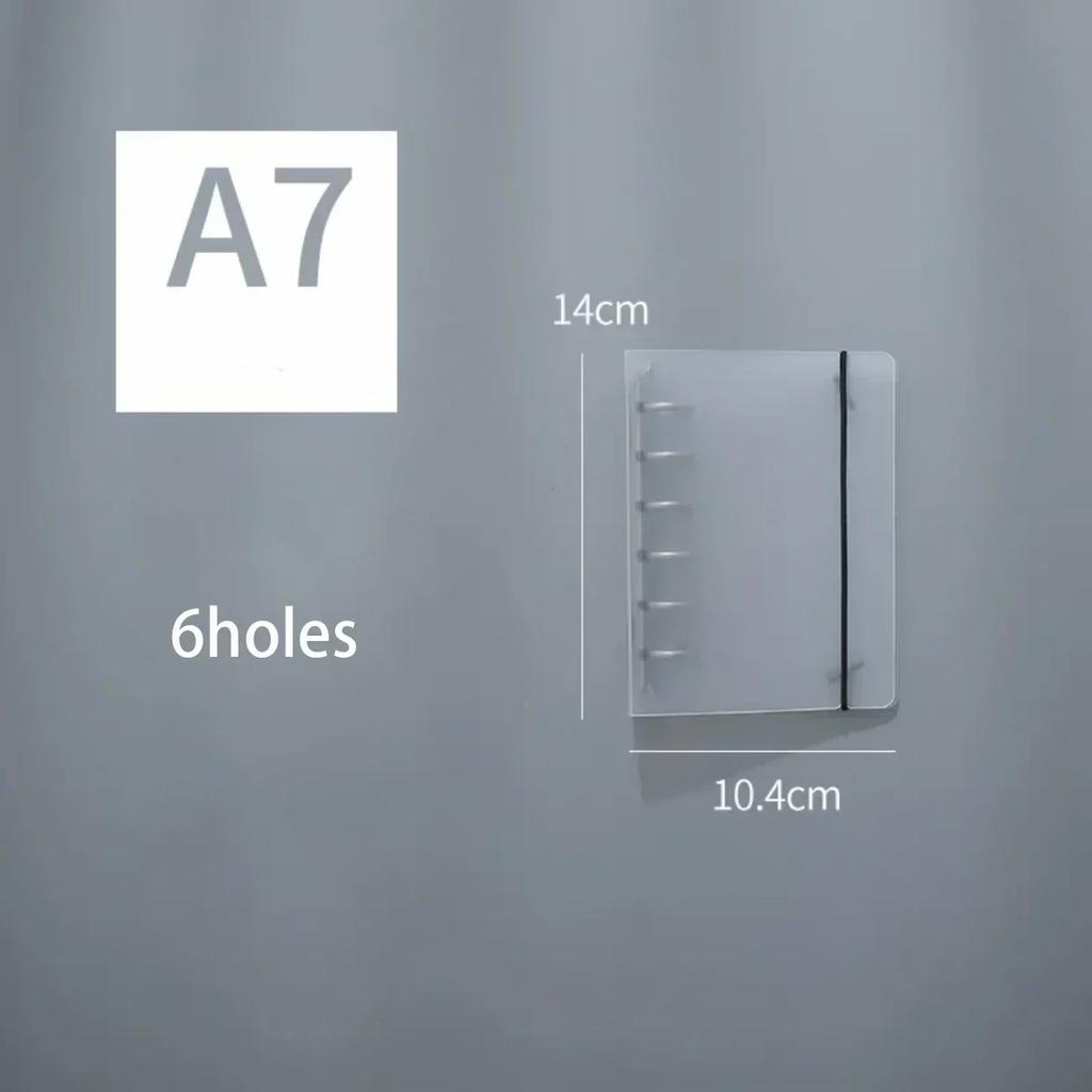 A5/A6A/A7 Transparent Loose Leaf Binder Notebook Cover Zipper Bag Note Book Journal Planner Accessories Stationery Supplies New