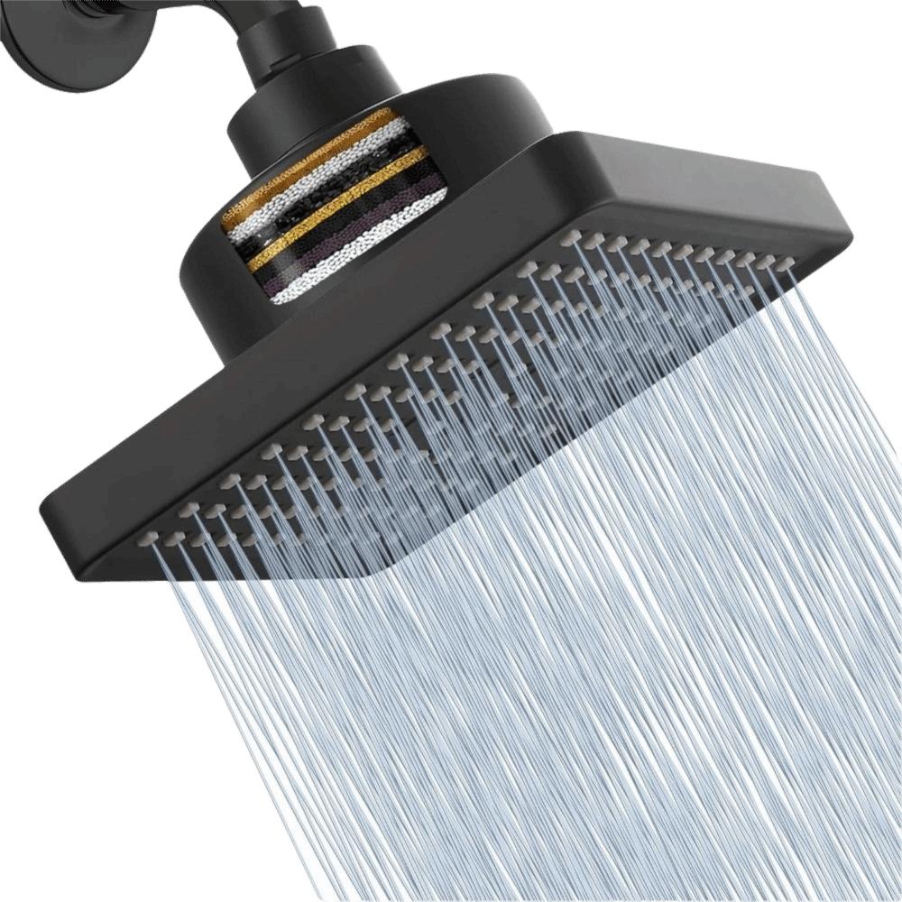 Portable Rainfall Shower Head Square Design Waterfall Shower Head Filter Shower Head  Easy To Clean