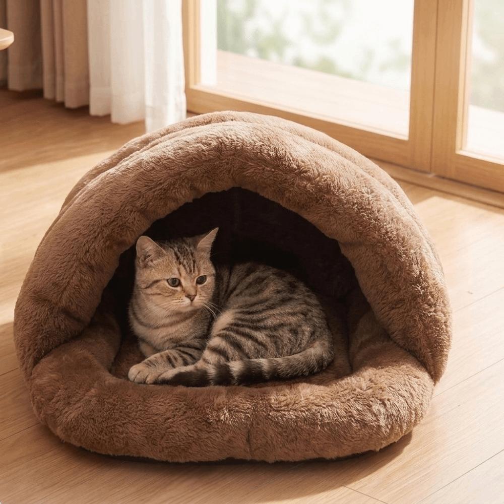Warm Cat Sleeping Bag Soft Skin-Friendly Semi-enclosed Pet Nest Dog Nest Mat  Cold Weather