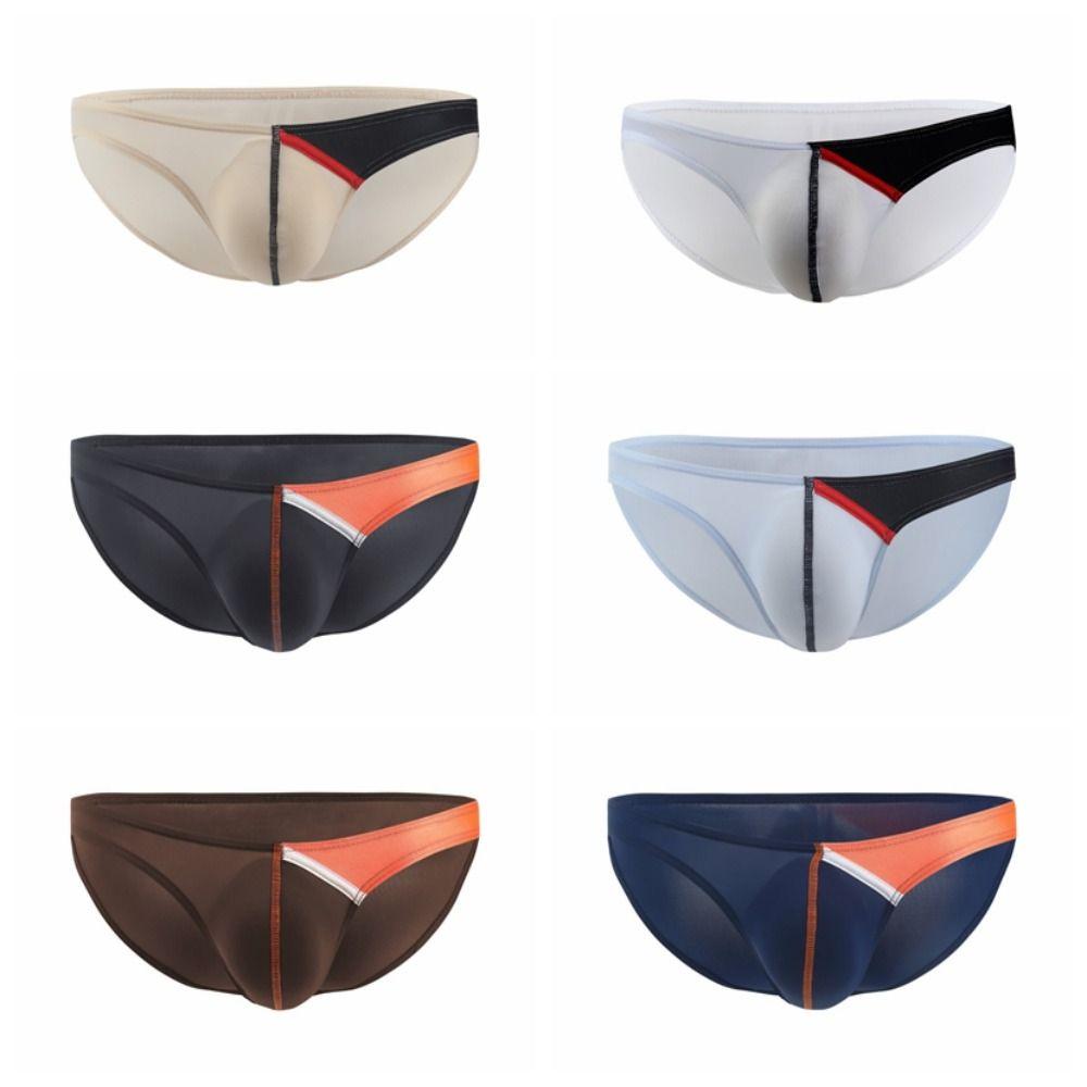 Underpants Thin Men'S Triangle Panties Breathable Lingerie T Back Briefs Low Waist Ice Silk Underwear Male