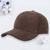Corduroy baseball cap embroidery autumn and winter outdoor sunshade sun protection peaked cap men's work cap