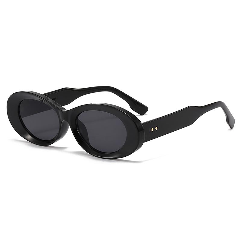 2PACK Versatile Fashion Sunglasses New Oval Frame Sun Glasses Retro Small Frame Eyeglasses Y2K Street Po Glasses Female