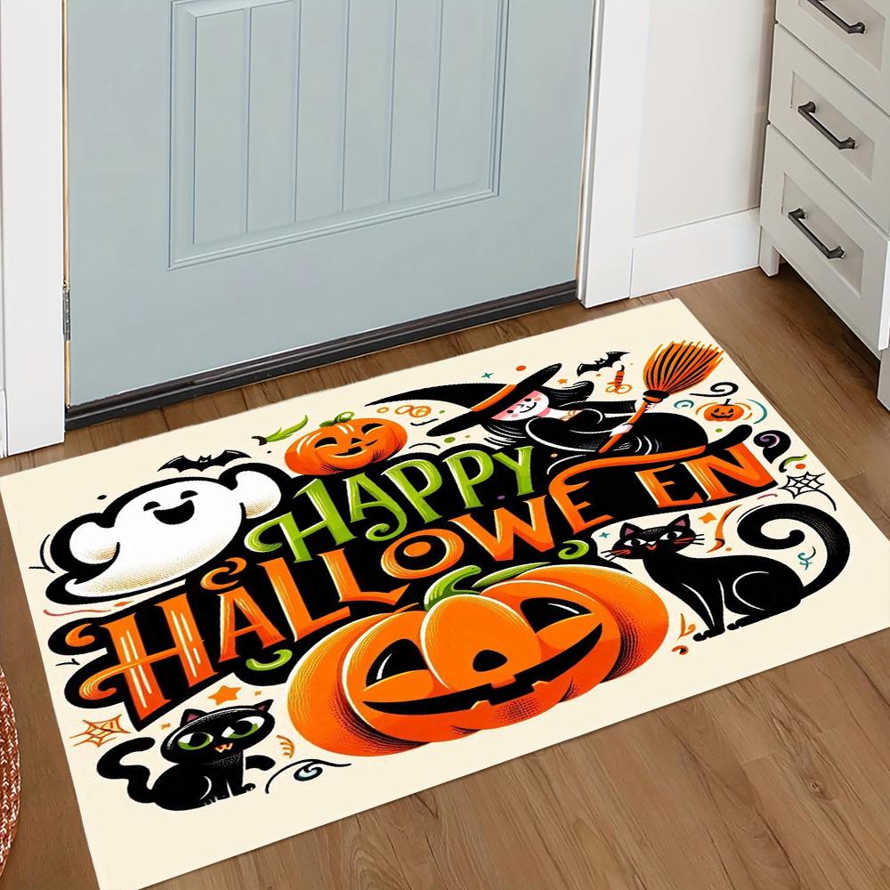 

Pumpkin Lantern Happy Halloween Door Mat Home Decoration Carpet Entrance Carpet Kitchen Front Door Anti Slip Area Foot Pad 30x50cm