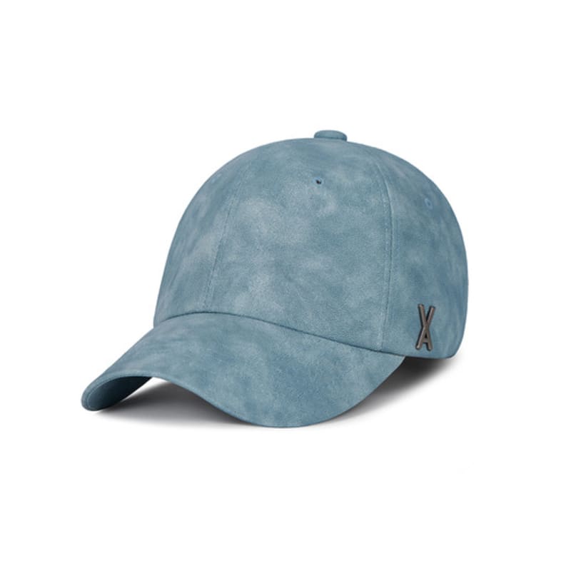 VARZAR VA Studded Vegan Leather Ball Cap Aquamarine