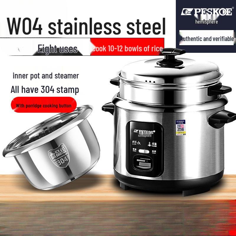 316 Stainless Steel Electric Rice Cooker, 5L Capacity, Ideal for 1-6 People - Cooks Porridge, Soup, and More