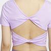 New Nike One Classic Women's Dri-FIT Short-Sleeve Cropped Twist Top 'Lilac Bloom' FN2852-512