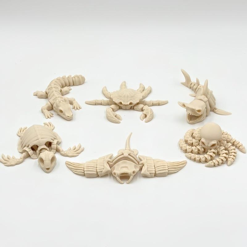 3D Printed Articulated Shark Skeleton Display Model Full Swingable Joints Marine Life Art Piece for Office Desk Decoration
